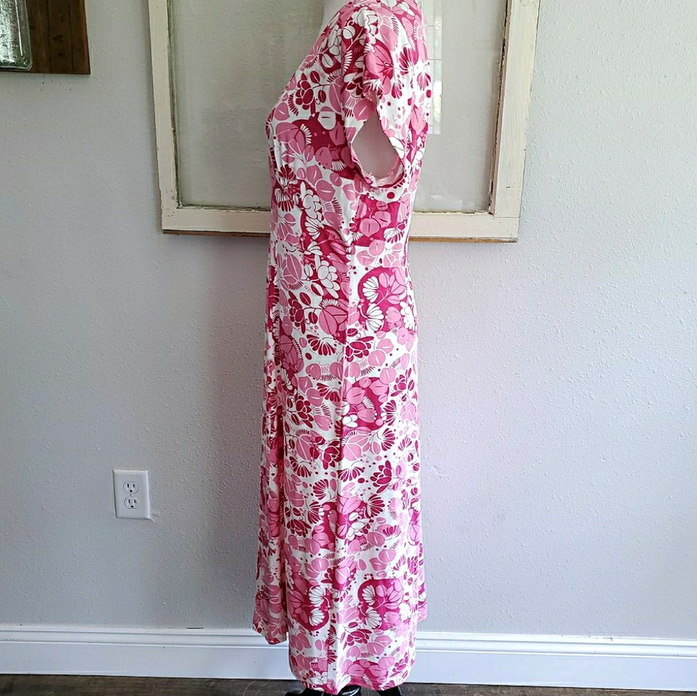 Garnet Hill V Neck Dress Size Large Short Sleeve - Picture 7 of 7